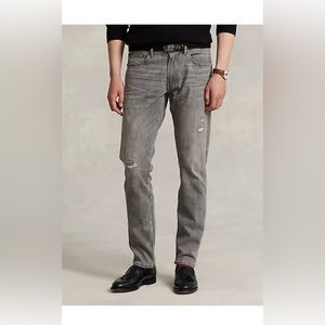 Polo Ralph Lauren Men’s The Sullivan Grey Rope Dyed Slim Jeans Size 35 NWT